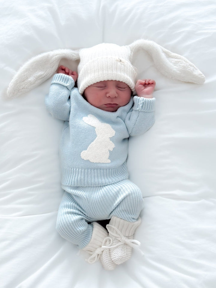 Bunny Chunky Knit Beanie - Marshmallow