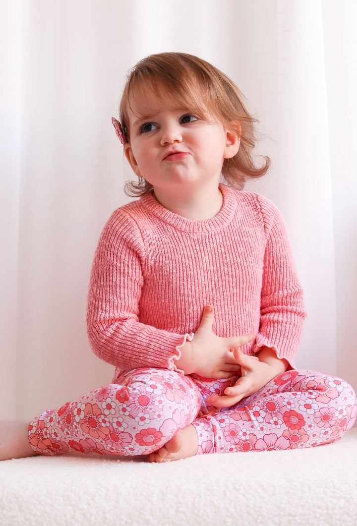Knitted Textured Bodysuit/Top - Blush