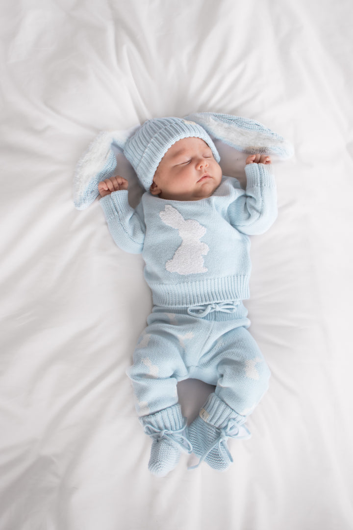 Knitted Pants - Little Bunny Sky Blue