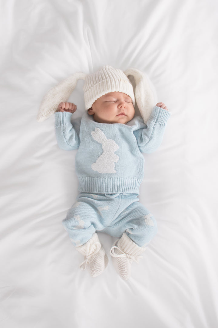 Knitted Pants - Little Bunny Sky Blue