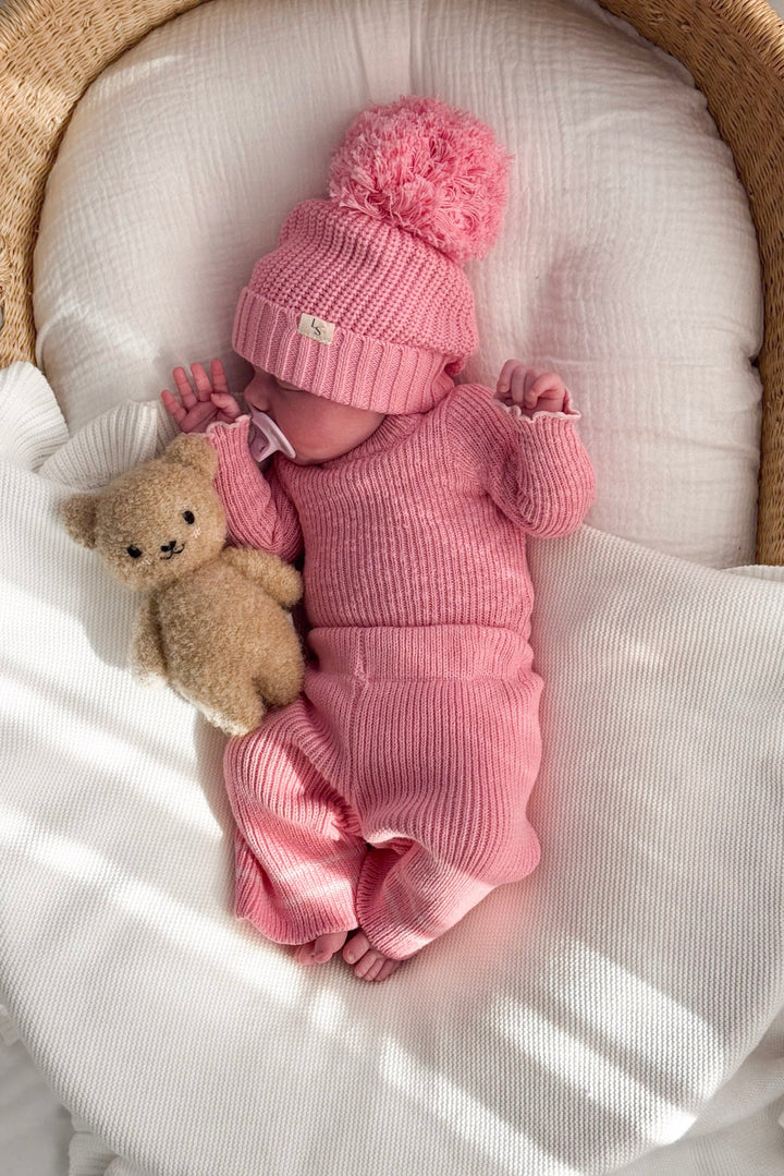 Knitted Textured Bodysuit/Top - Blush