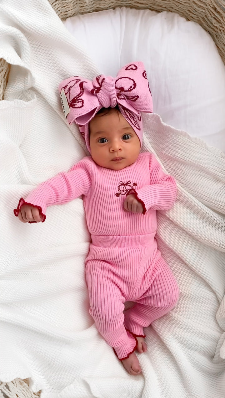 Knitted Bodysuit/Top - Peony Pink