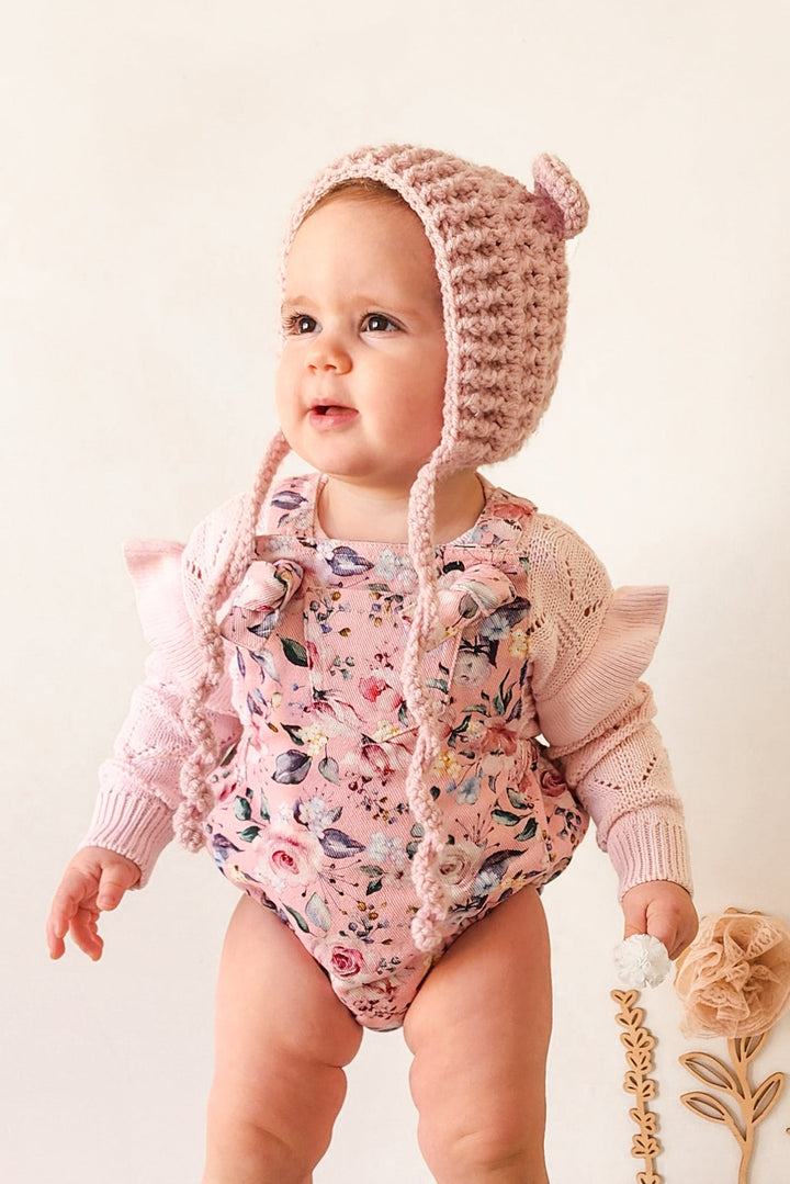baby girls long sleeve pink knit top