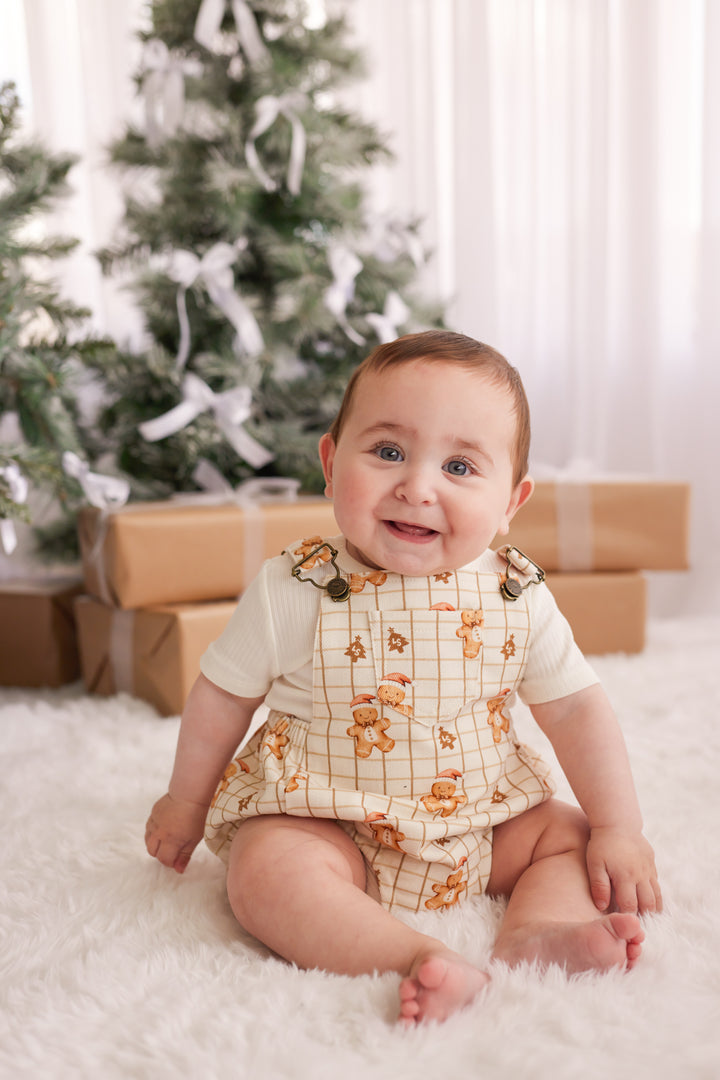 Overall Romper - Jolly Little Gingerbread