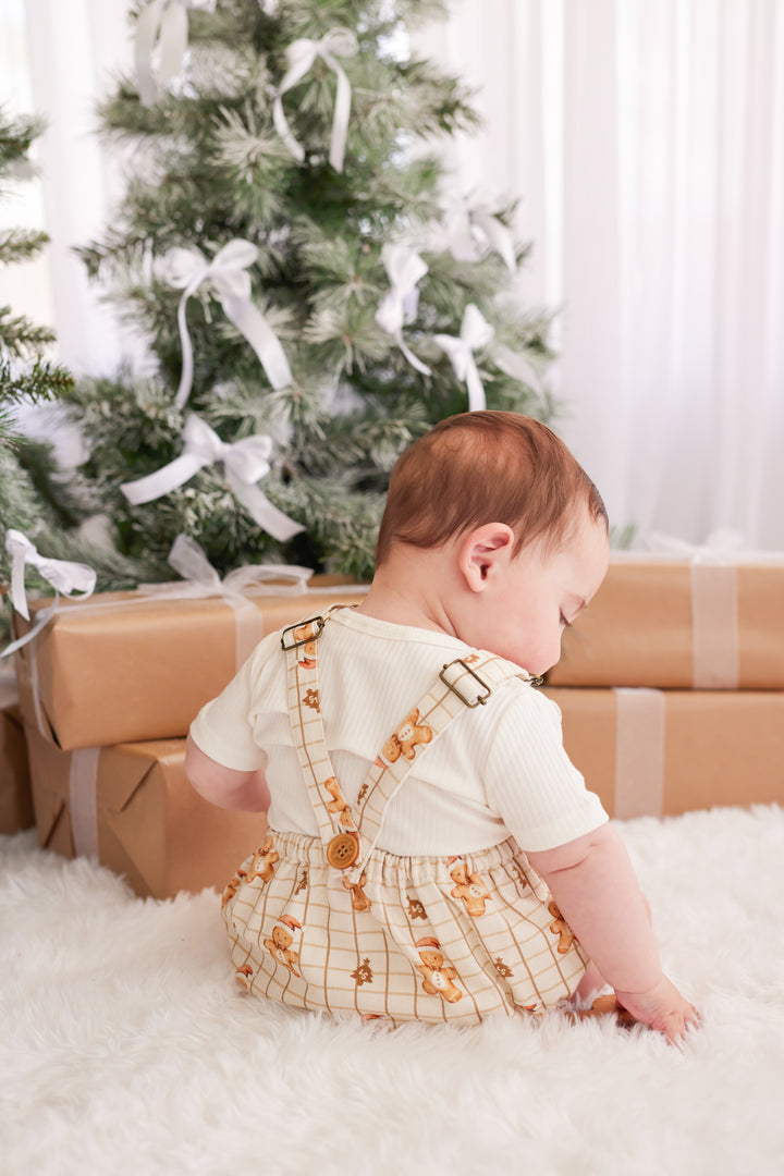 Overall Romper - Jolly Little Gingerbread