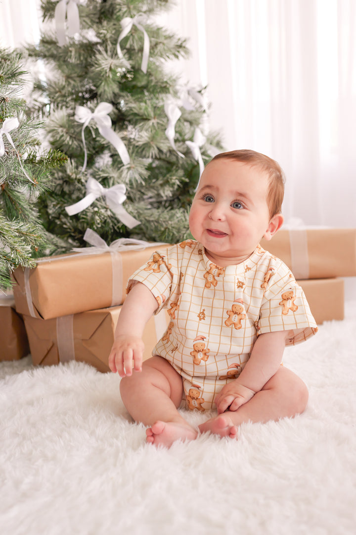 Tshirt Romper - Jolly Little Gingerbread