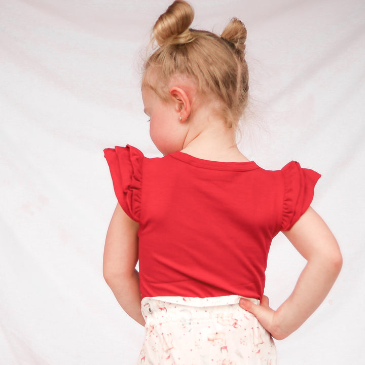Short Sleeve Flutter - Red