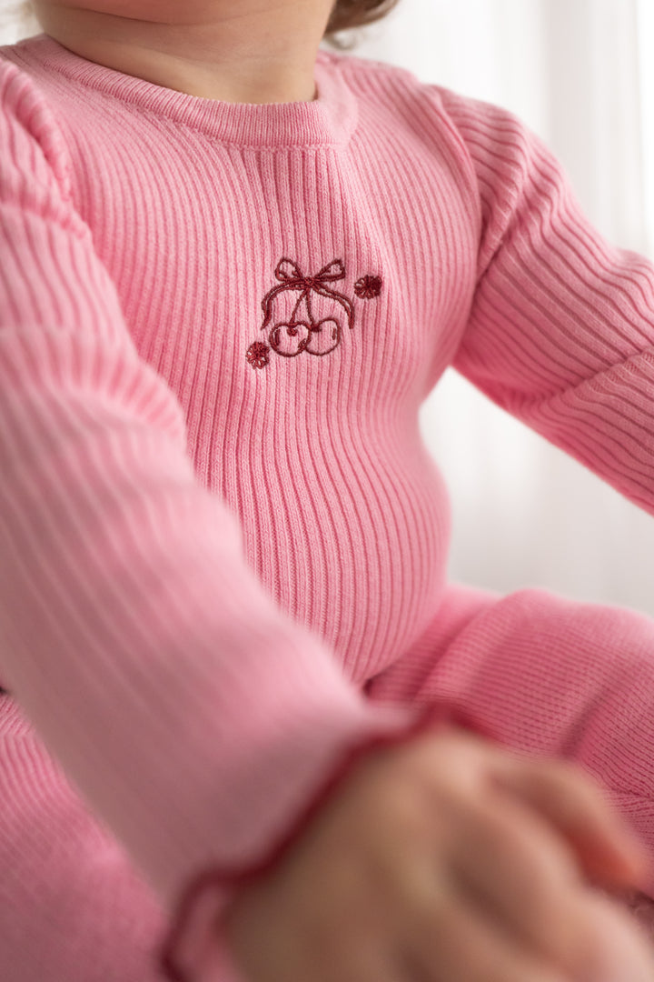 Knitted Bodysuit/Top - Peony Pink