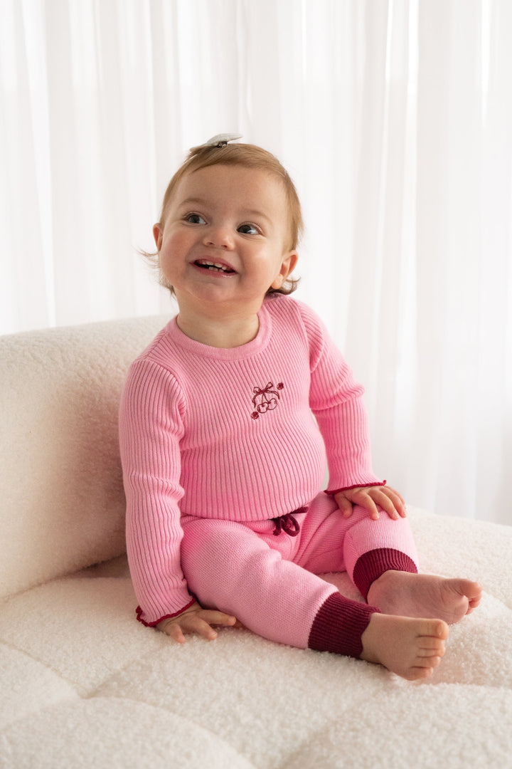 Knitted Bodysuit/Top - Peony Pink