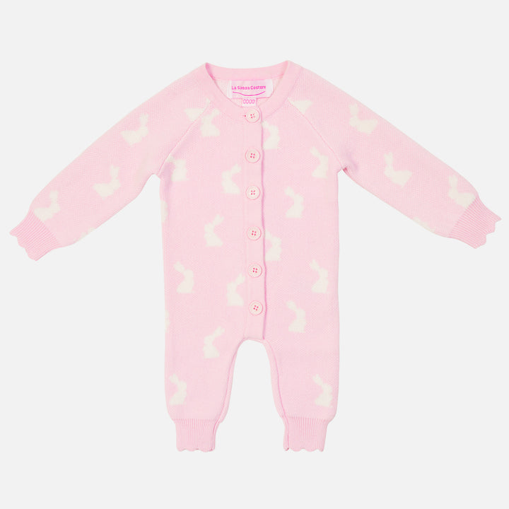 Knitted Louie Romper - Little Bunny Ballerina Pink