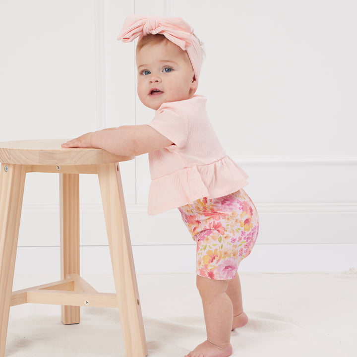 baby girl peach headwrap