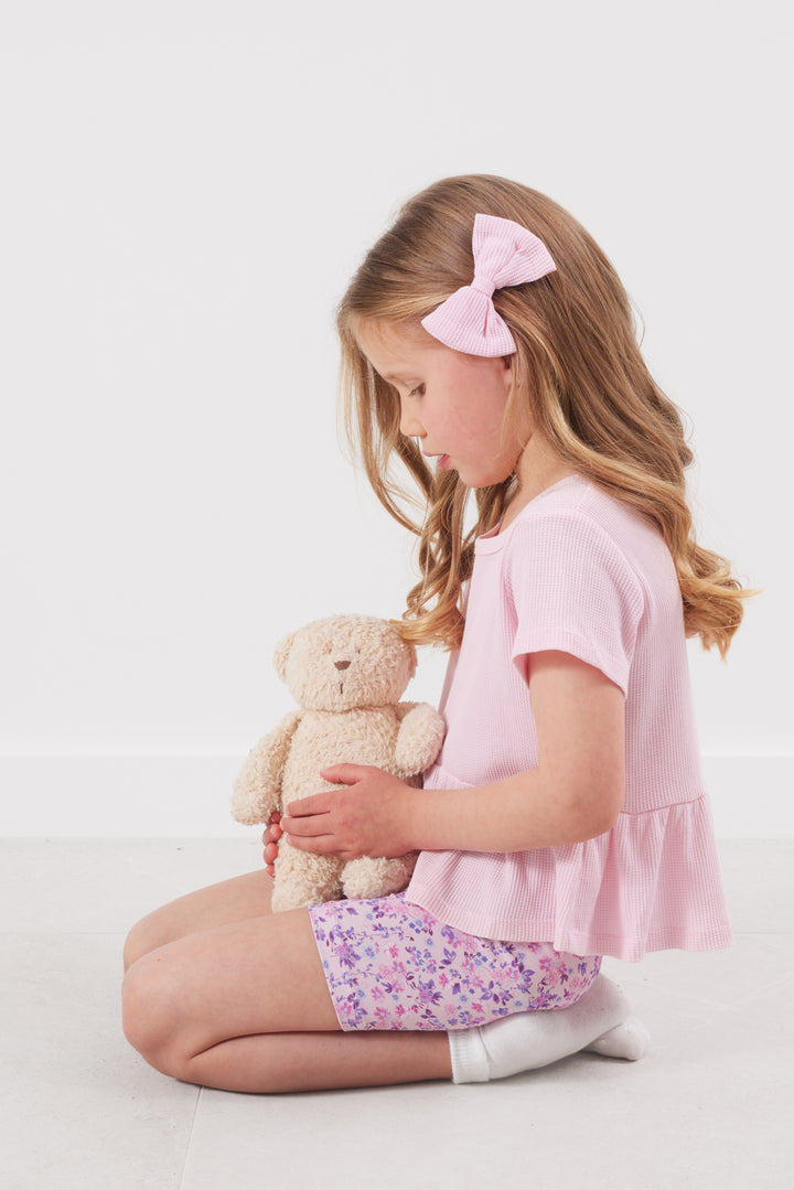 Ruffle Waffle Top - Pink Blossom