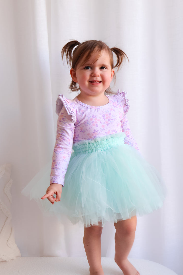 Floral Long Sleeve Flutter - Leah