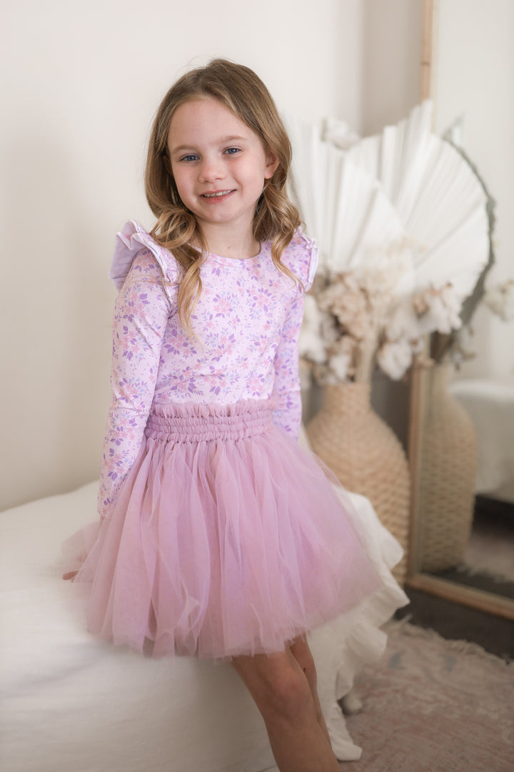 Floral Long Sleeve Flutter - Leah