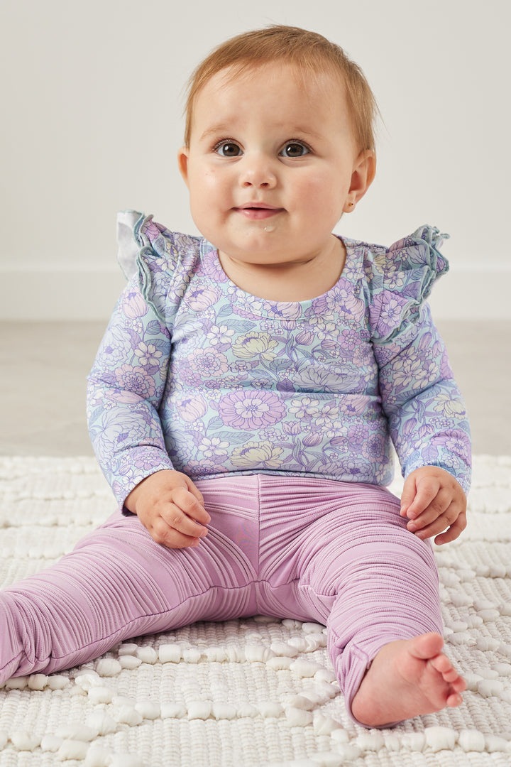 Floral Long Sleeve Flutter - Lillie