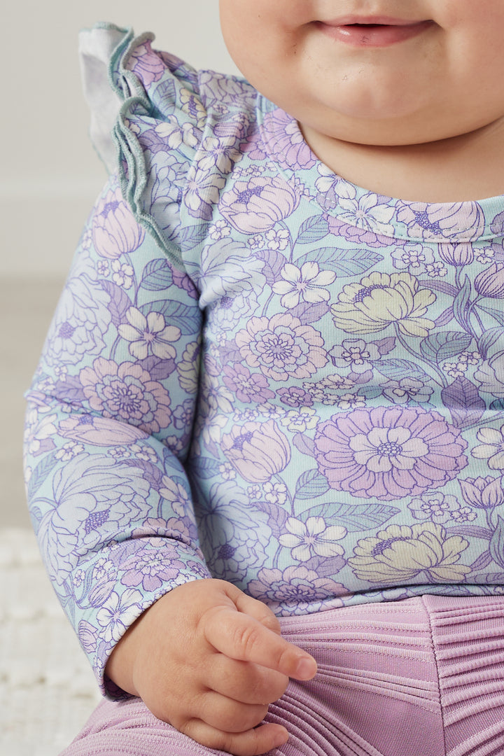 Floral Long Sleeve Flutter - Lillie