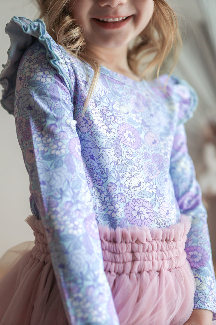 Floral Long Sleeve Flutter - Lillie
