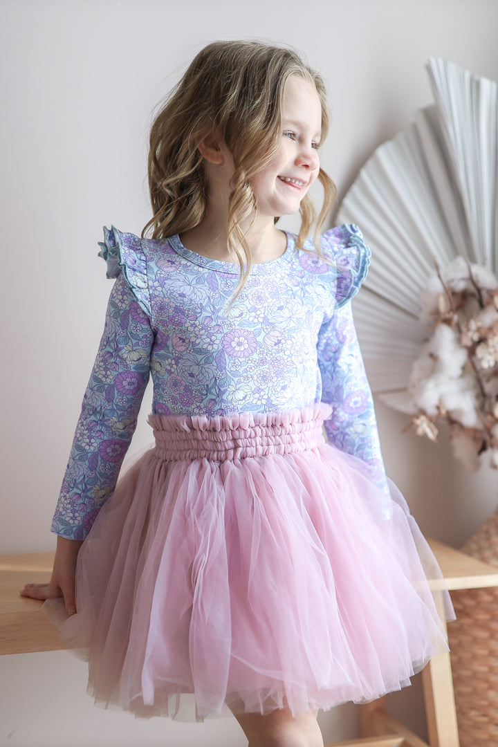 Floral Long Sleeve Flutter - Lillie