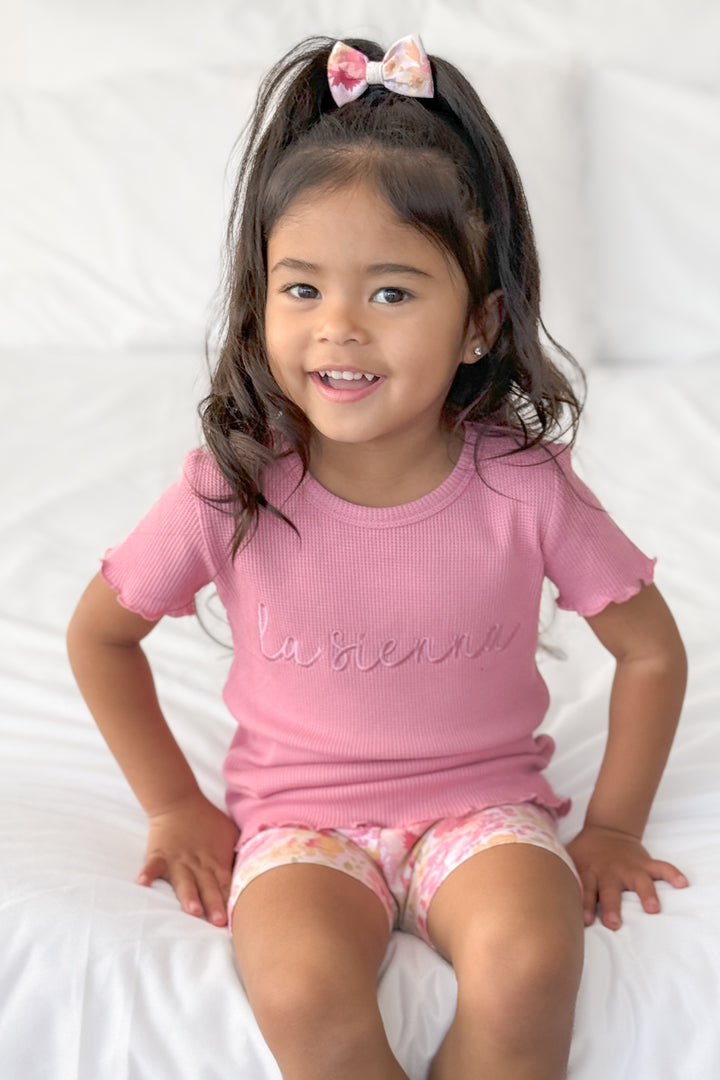 Logo Waffle Tee - Berry Bliss