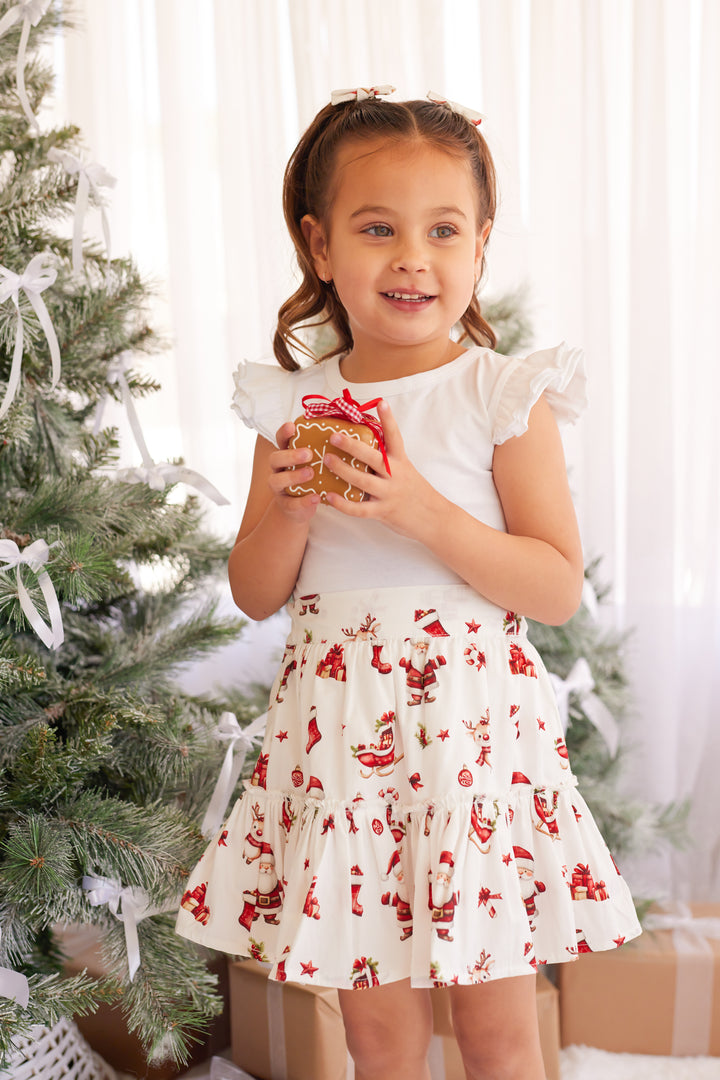 Ruffle Skirt - Here Comes Santa Claus