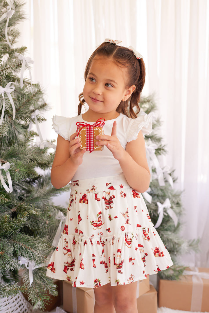 Ruffle Skirt - Here Comes Santa Claus