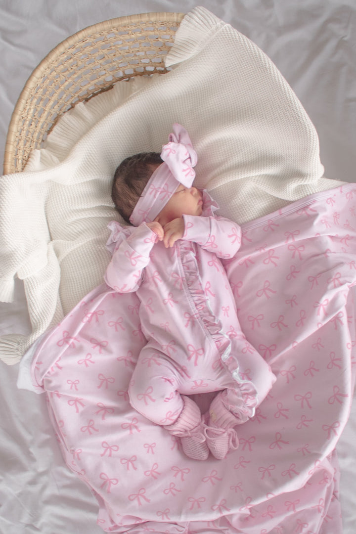 Baby Wrap - Pink + Bows