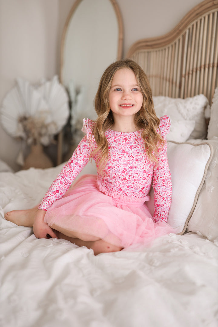 Floral Long Sleeve Flutter - Maddison