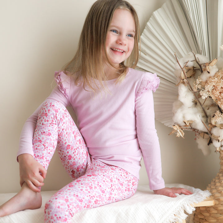 Floral girls leggings