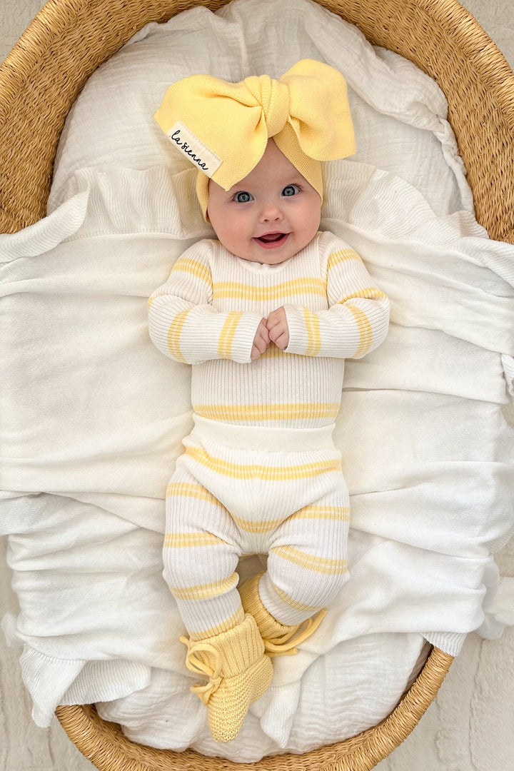 Knitted Bodysuit/Top - Mango Stripe