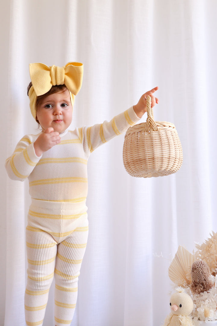 Knitted Bodysuit/Top - Mango Stripe