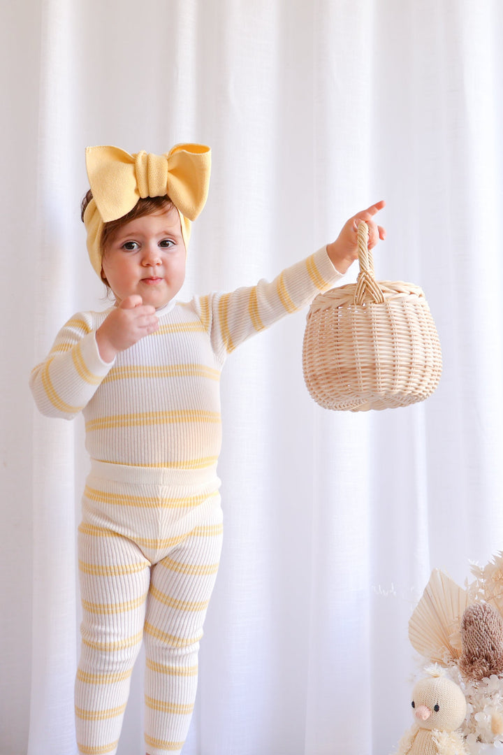 Knitted Leggings - Mango Stripe