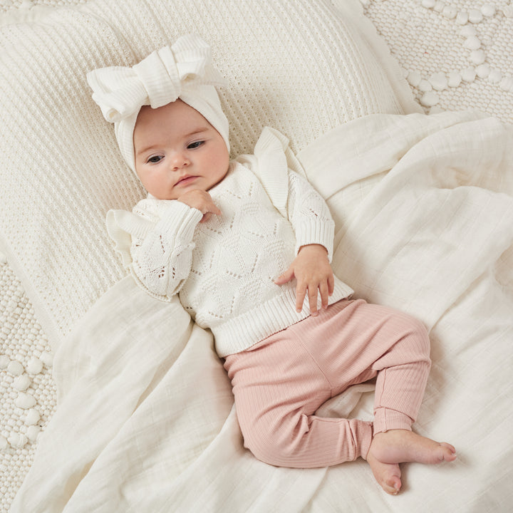 Baby white flutter knit