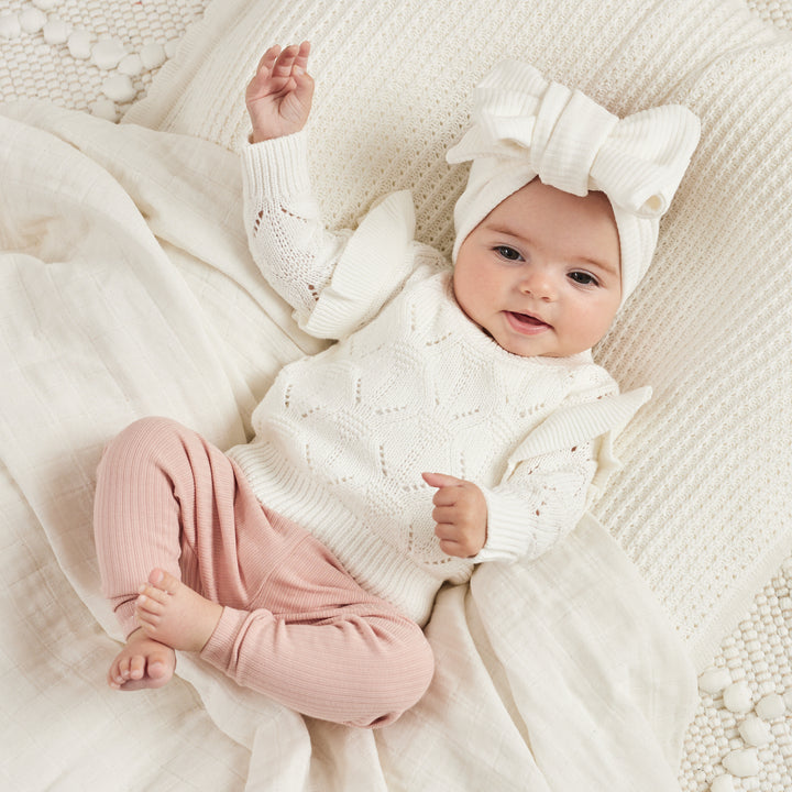 Baby white flutter knit