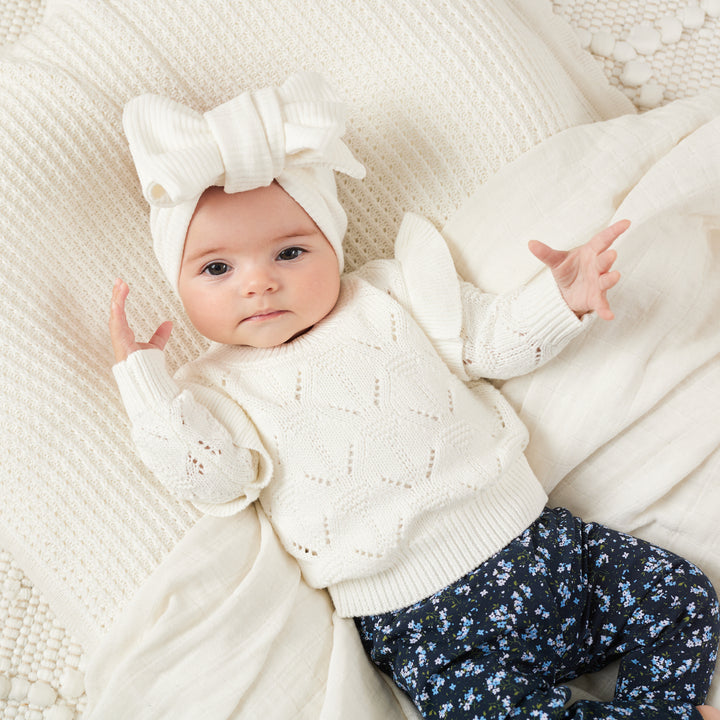 Baby white flutter knit