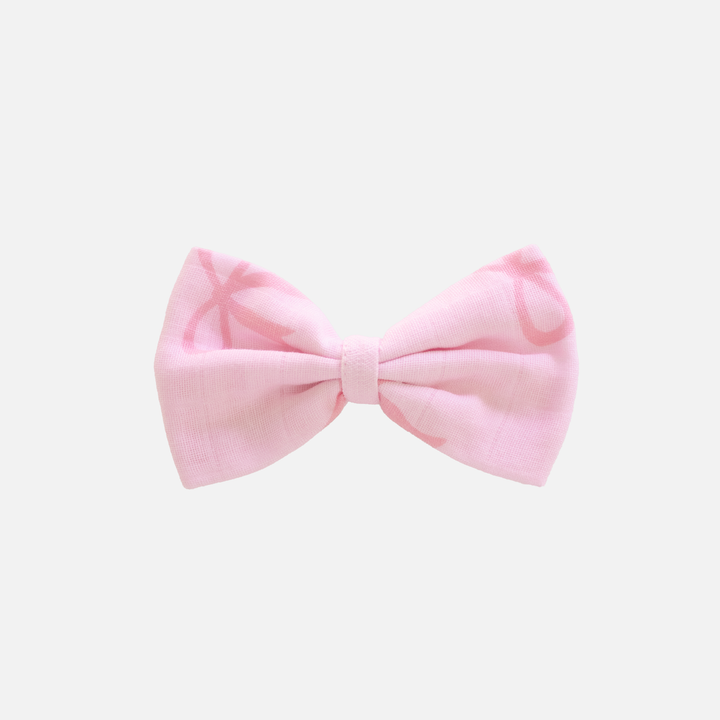 Muslin Large Bow Clip - Pink Bows