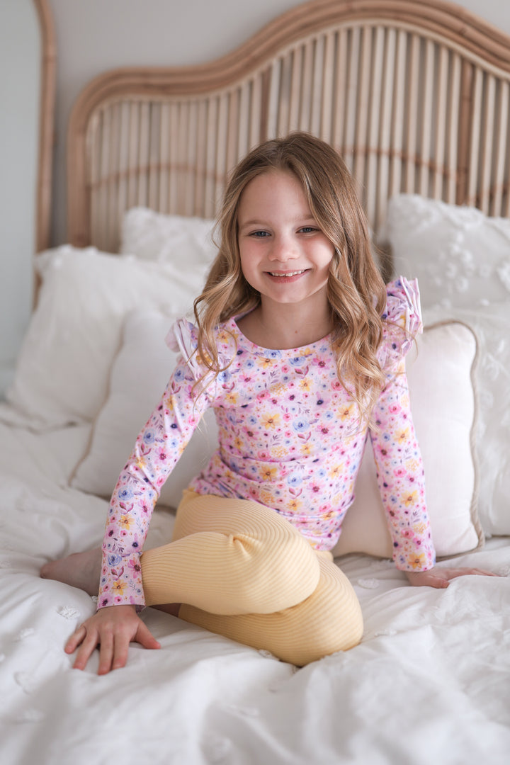 Floral Long Sleeve Flutter - Nikki