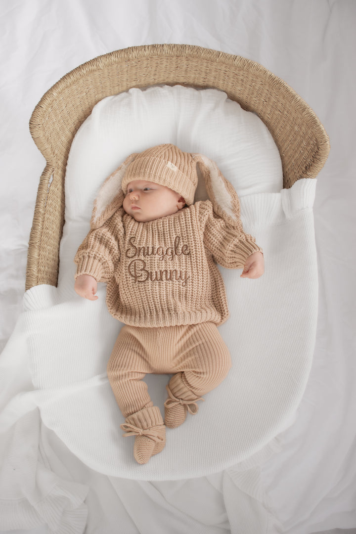 Bunny Chunky Knit Beanie - Oat