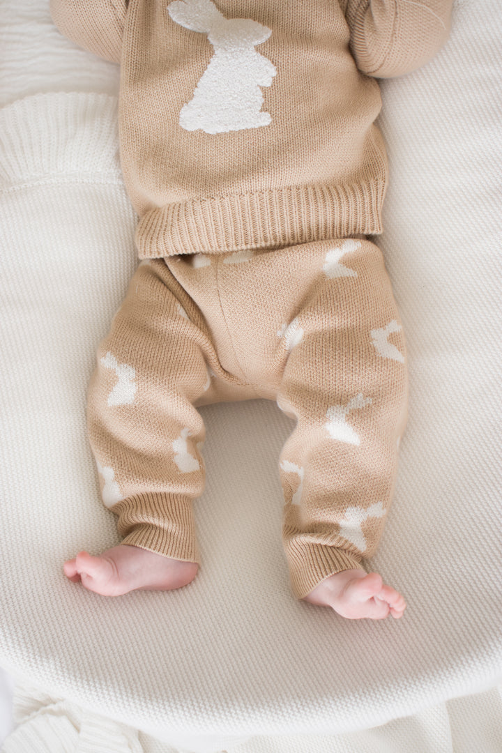 Knitted Pants - Little Bunny Oat