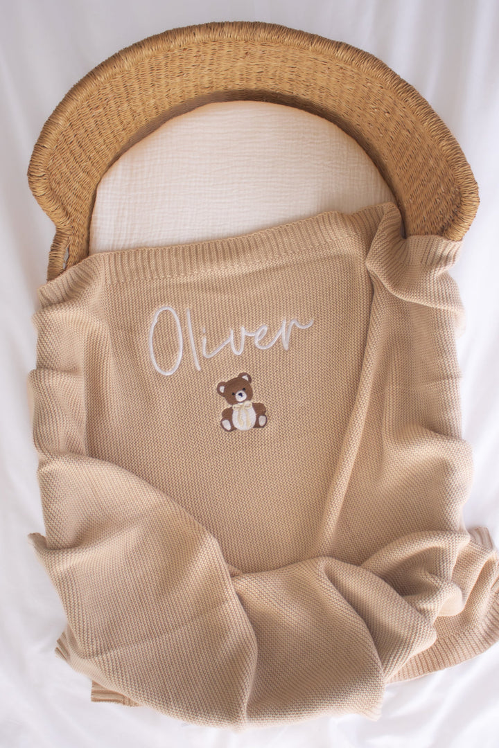 Classic Knitted Blanket - Oat