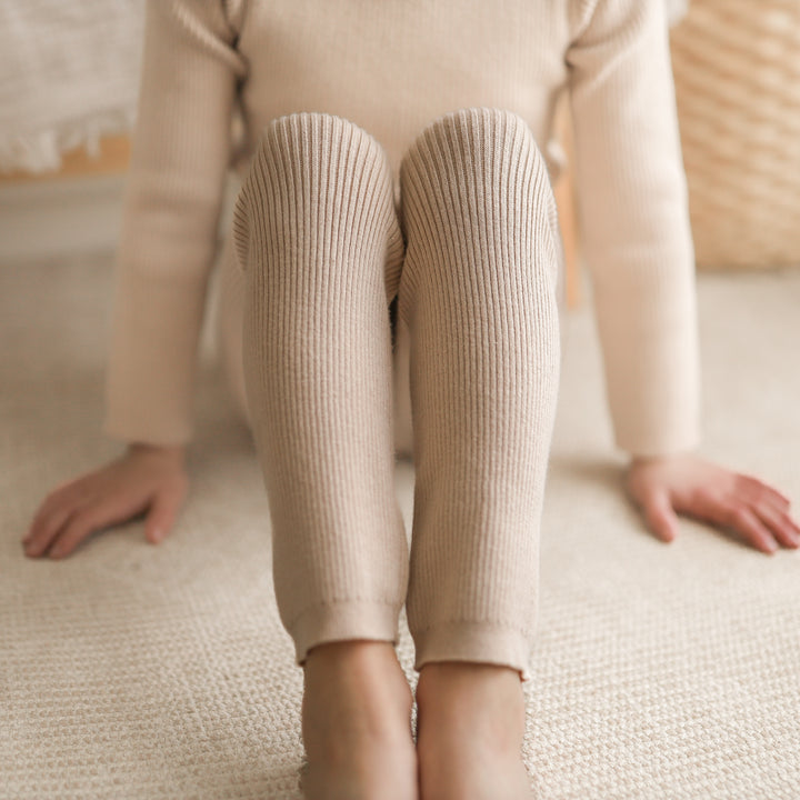 kids oat knitted ribbed leggings