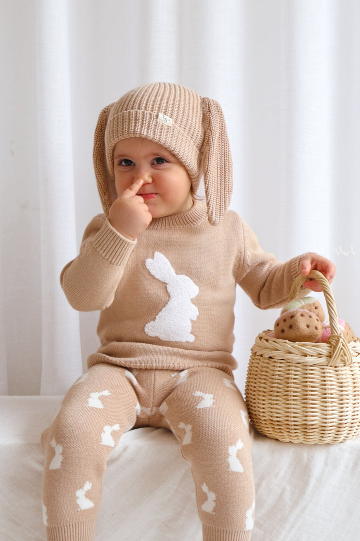 Bunny Chunky Knit Beanie - Oat