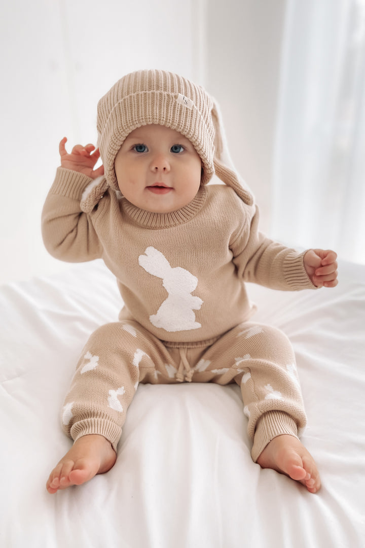 Knitted Pants - Little Bunny Oat