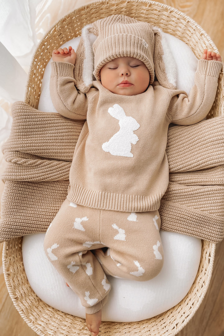 Knitted Pants - Little Bunny Oat