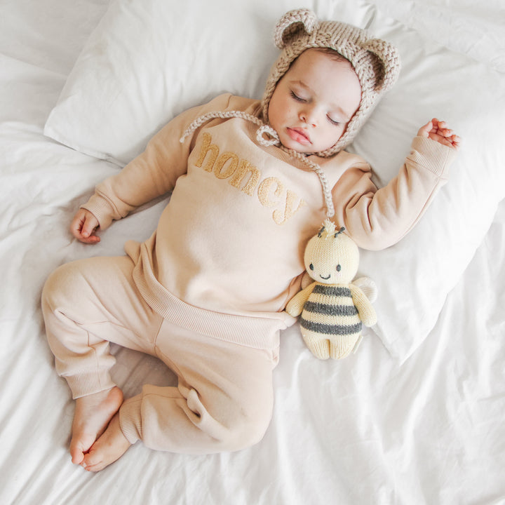 unisex kids oatmeal track pants