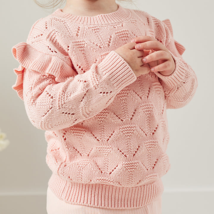 Jessie Flutter Knit - Peachy