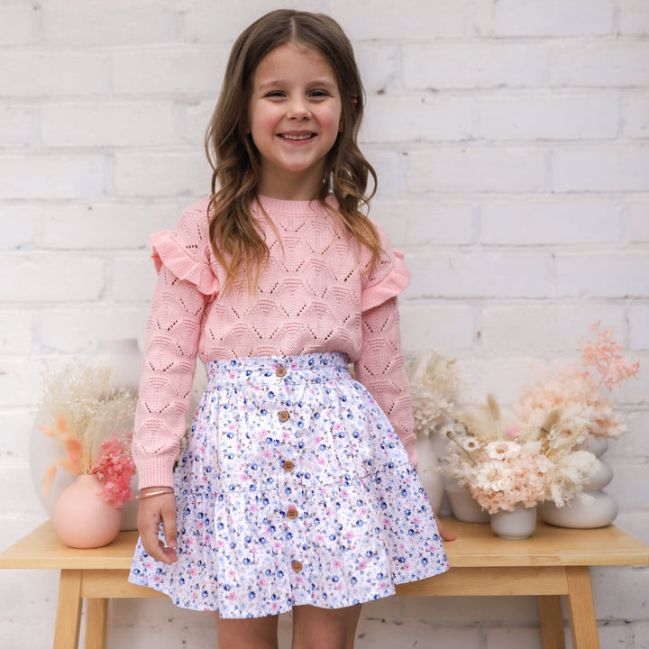 Jessie Flutter Knit - Peachy