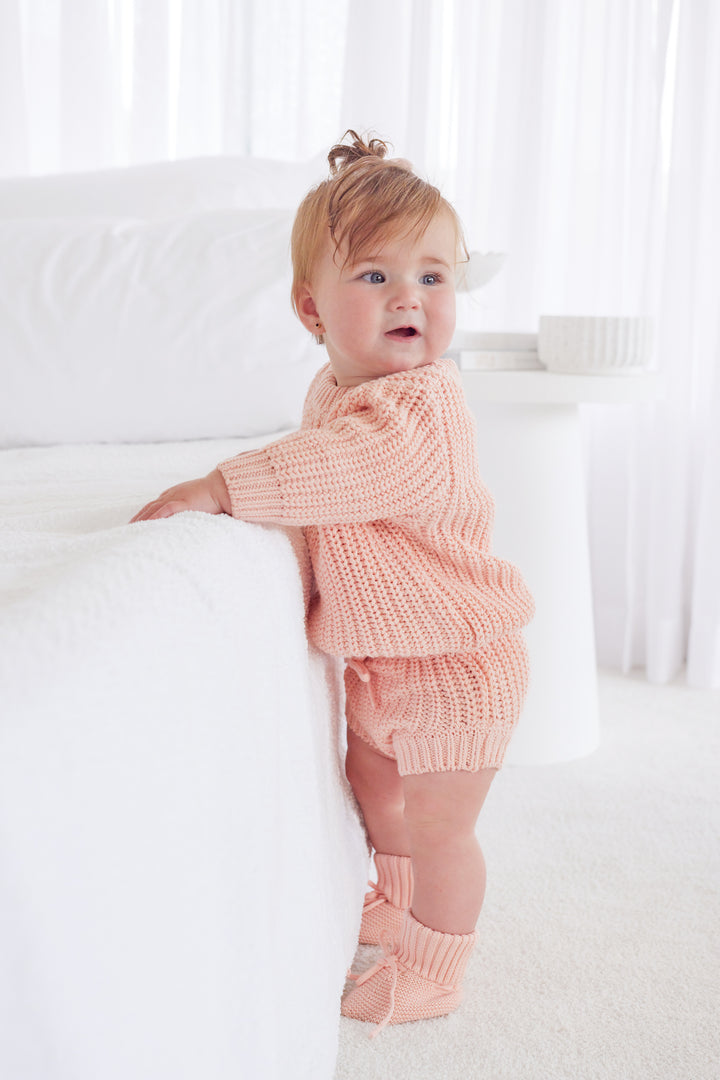 Super Chunky Knit Bloomers - Peach