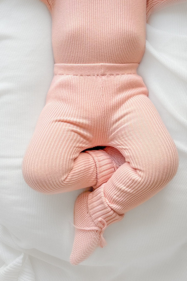 Knitted Booties - Peach