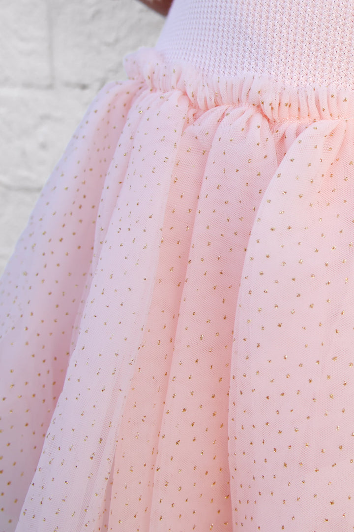 Tie Up Waffle Tutu Dress - Peach Dust