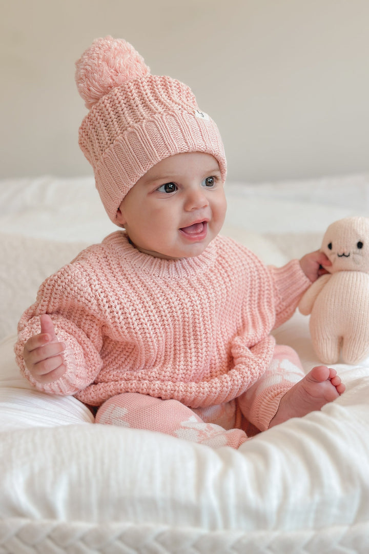 Super Chunky Knit Beanie - Peach